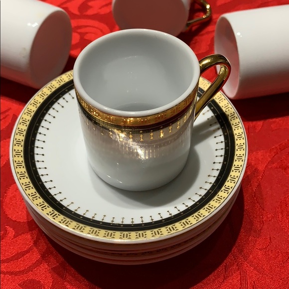 Set of 5 porcelain coffee cup and saucers - Picture 3 of 8